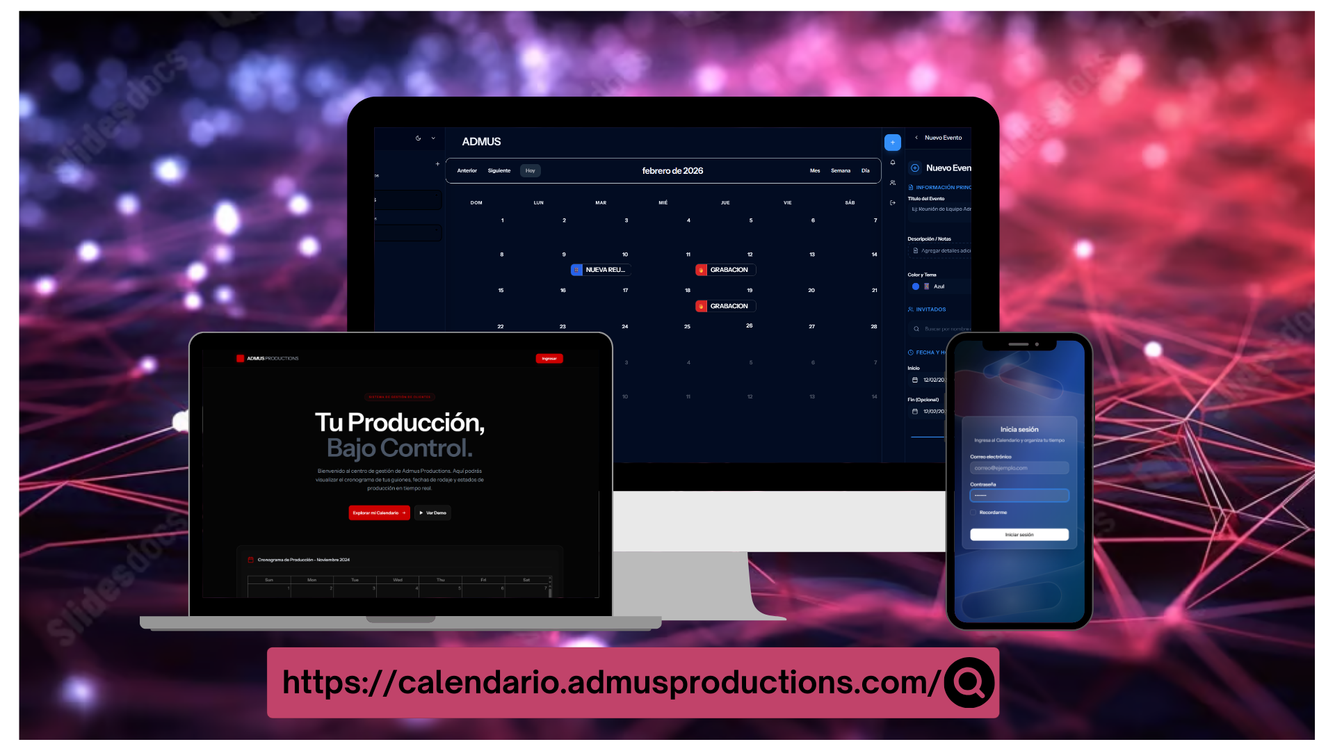 Calendario de Admus Producción